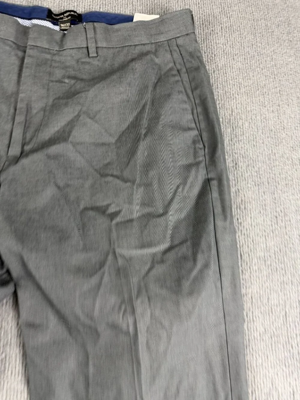 Banana Republic Mens Gray Tailored Fit Dress Pants 36x32 Flat Front